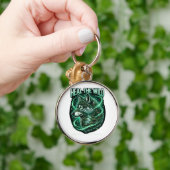 Wilde aarde met een majestueuze wolf vol bos sleutelhanger (Hand)