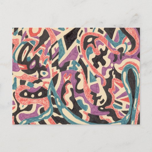 "Wilde" Abstract Briefkaart (Voorkant)