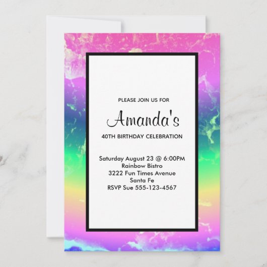 Wilde Abstract met Rainbow Colors Generic Party Kaart (Voorkant)