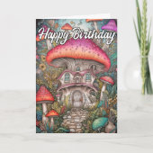 Wilde Abstracte paddenstoel bos illustratie Kaart (Voorkant)