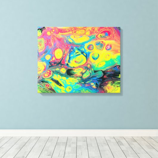 Wilde acrylvezels Abstract Canvas Afdruk (Insitu (Houten vloer))