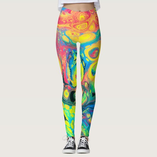 Wilde acrylvezels Abstract Leggings (Voorkant)