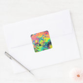 Wilde acrylvezels Abstract Vierkante Sticker (Envelop)