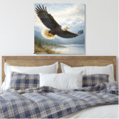 Wilde Adelaar Vliegend Meer Canvas Afdruk (Insitu (Slaapkamer))