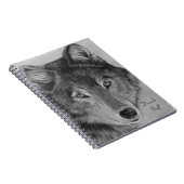 wilde afbeeldingen wolven grijze wolf notitieboek (Rechterzijde)