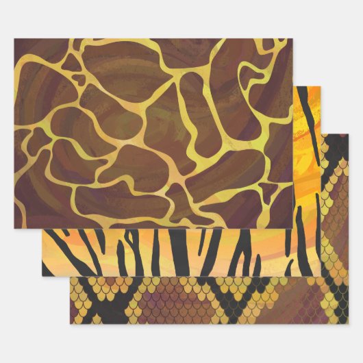 Wilde afdrukpatronen inpakpapier vel (Set)