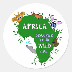 Wilde Afrika Ronde Sticker