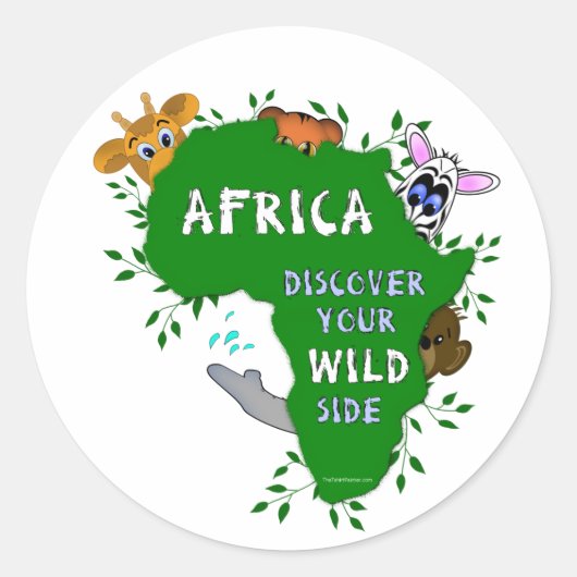 Wilde Afrika Ronde Sticker (Voorkant)