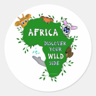Wilde Afrika Ronde Sticker