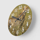 Wilde Afrikaanse Cheetah in Savannah Grasses Ronde Klok (Hoek)