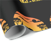 Wilde Afrikaanse dieren Safari Sunset Cadeaupapier (Rol Hoek)