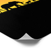 Wilde Afrikaanse dieren Safari Sunset Poster (Hoek)