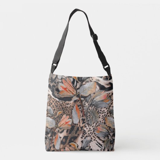 Wilde Afrikaanse dierlijke huid patroon Crossbody Tas (Achterkant)