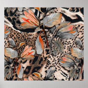 Wilde Afrikaanse dierlijke huid patroon Poster