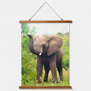 Wilde Afrikaanse Olifant in de Jungle Hangend Wandkleed