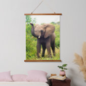 Wilde Afrikaanse olifant op het Oerwoud Hangend Wandkleed (Slaapkamer)