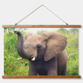 Wilde Afrikaanse olifant op het Oerwoud Hanging Ta Hangend Wandkleed (Voorkant)