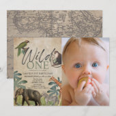 Wilde Afrikaanse Safari Dieren Foto 1e Verjaardag Kaart (Voorkant / Achterkant)