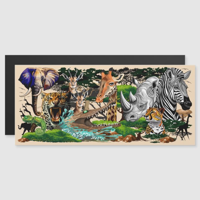 Wilde Afrikaanse savannedieren (Voorkant / Achterkant)