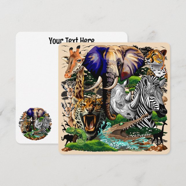 Wilde Afrikaanse savannedieren (Voorkant / Achterkant)