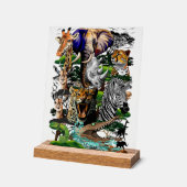 Wilde Afrikaanse savannedieren Acryl Bord (Hoek)