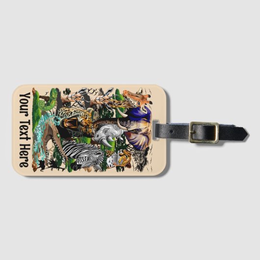 Wilde Afrikaanse savannedieren Bagagelabel (Voorkant (horizontaal))
