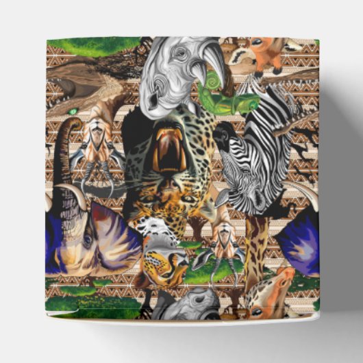 Wilde Afrikaanse savannedieren Bedankdoosjes (Bovenkant)