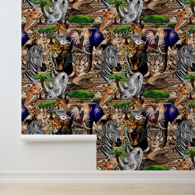Wilde Afrikaanse savannedieren Behang (Applicatie)