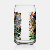 Wilde Afrikaanse savannedieren Blikvorm Glas (Links)