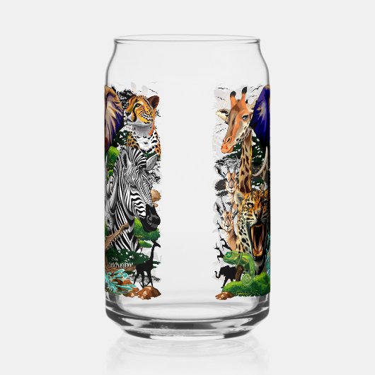 Wilde Afrikaanse savannedieren Blikvorm Glas (Links)