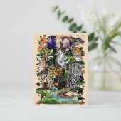 Wilde Afrikaanse savannedieren Briefkaart (Staand voorkant)