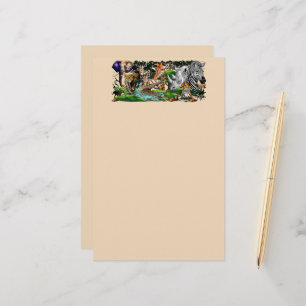 Wilde Afrikaanse savannedieren Briefpapier