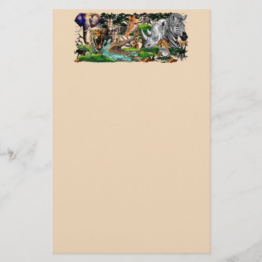 Wilde Afrikaanse savannedieren Briefpapier (Voorkant)