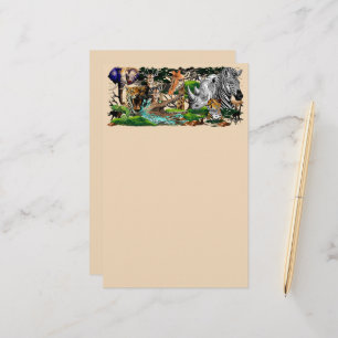 Wilde Afrikaanse savannedieren Briefpapier