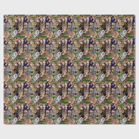 Wilde Afrikaanse savannedieren Cadeaupapier (Vlak)