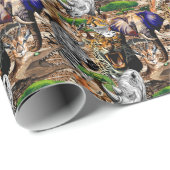 Wilde Afrikaanse savannedieren Cadeaupapier (Rol Hoek)