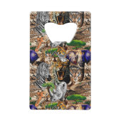 Wilde Afrikaanse savannedieren Creditkaart Flessenopener (Achterkant)