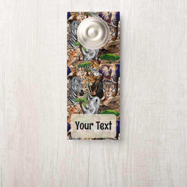 Wilde Afrikaanse savannedieren Deurhanger (Op knop)