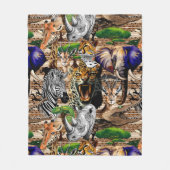 Wilde Afrikaanse savannedieren Fleece Deken (Voorkant)