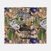 Wilde Afrikaanse savannedieren Fleece Deken (Voorkant (Horizontaal))