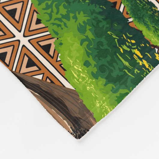 Wilde Afrikaanse savannedieren Fleece Deken (Hoek)