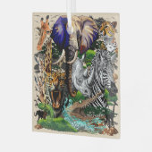 Wilde Afrikaanse savannedieren Glas Ornament (Voorkant links)