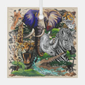 Wilde Afrikaanse savannedieren Glas Ornament (Voorkant)