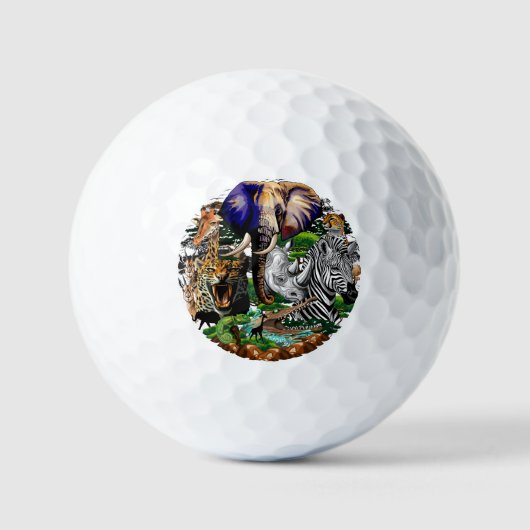 Wilde Afrikaanse savannedieren Golfballen (Voorkant)