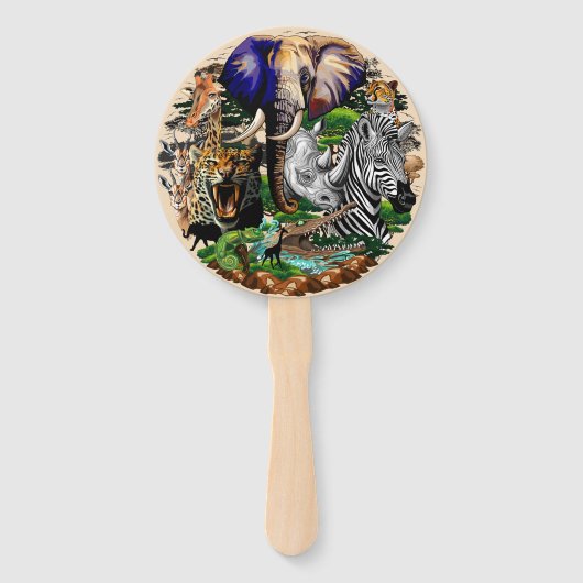 Wilde Afrikaanse savannedieren Handwaaier (Achterkant)