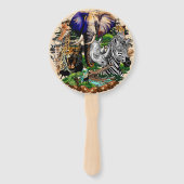 Wilde Afrikaanse savannedieren Handwaaier (Voorkant)