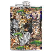 Wilde Afrikaanse savannedieren Heupfles (Voorkant)