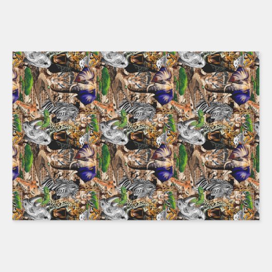 Wilde Afrikaanse savannedieren Inpakpapier Vel (Voorkant 2)