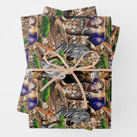 Wilde Afrikaanse savannedieren Inpakpapier Vel (In situ)