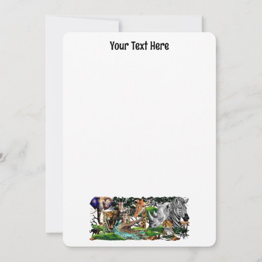 Wilde Afrikaanse savannedieren Kaart (Achterkant)